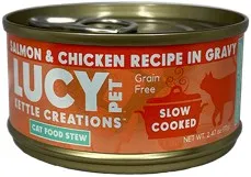 12/2.47oz Lucy Pet Salmon & Chicken Recipe in Gravy for Cats - Food